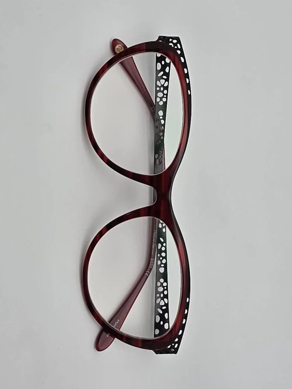 Valerie Spencer 9331 Burgundy Black Cat Eye Eyeglasses Frame w/ Case 52-16-140